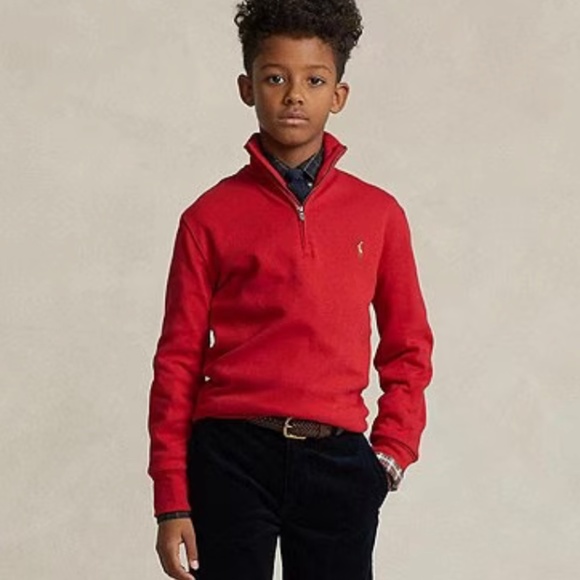 POLO RALPH LAUREN Cotton Interlock Quarter-Zip Boys Pullover - CLASSIC - Picture 3 of 11